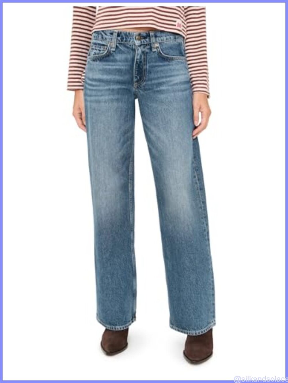 Low Rise Straight Leg Jeans Mid-Weight Non-Stretch Denim